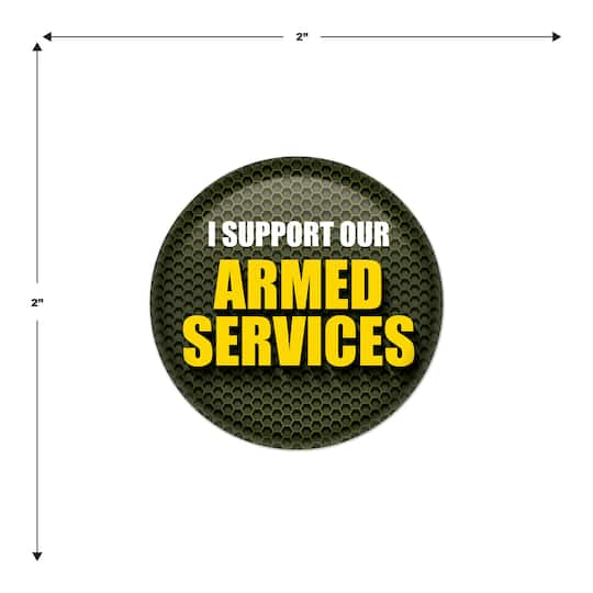 Beistle 2" I Support Our Armed Services Buttons